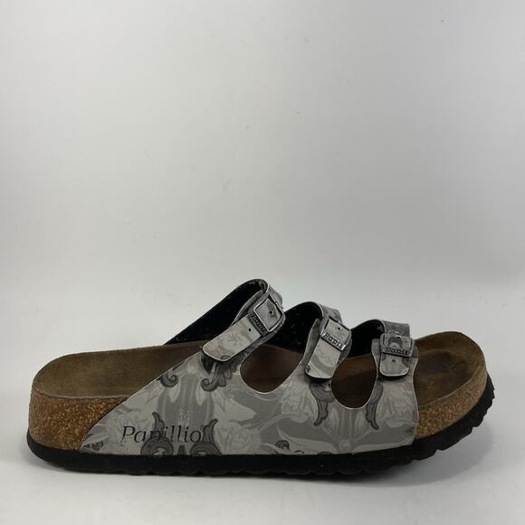 Birkenstock Shoes - Birkenstock Papillio Florida 3 Strap Sandals Womens 39, US 8-8.5 Gray Paisley